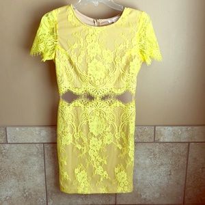 Yellow Lace Mini Dress